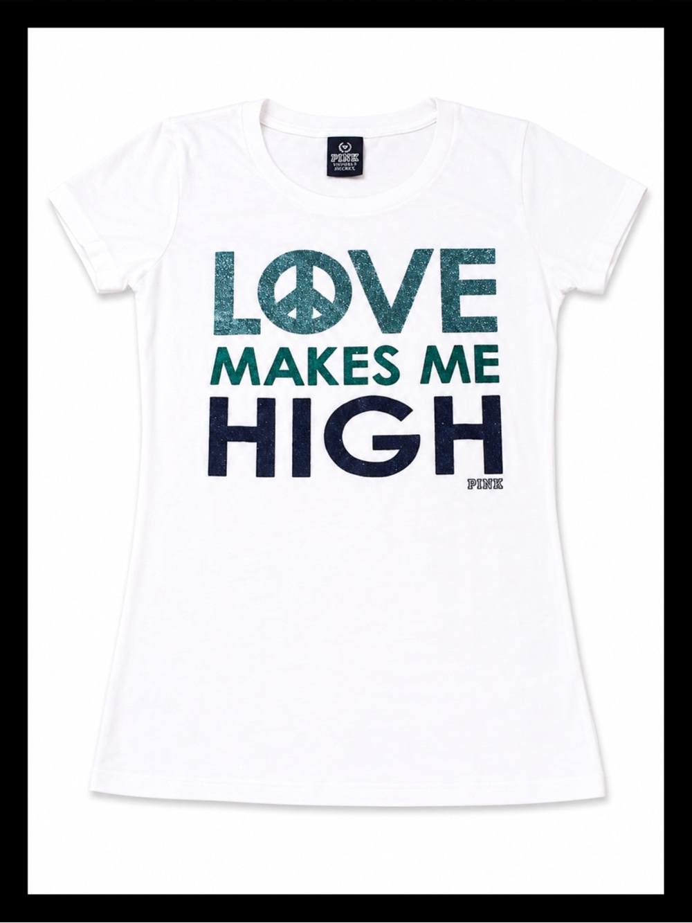 💕PINK VS SUPER RARE/VHTF/VINTAGE “L☮️VE MAKES ME HIGH” Tee 💕